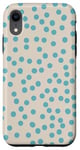 Coque pour iPhone XR Beige Blue Polka Dots Phone Cover Pattern