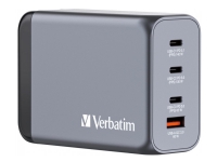Verbatim - Strømadapter - GaN - 240 watt - 5 A - PD 3.0, QC 3.0, Power Delivery 3.1, PD/PPS - 4 utgangskontakter (USB-type A, 3 x USB-C)