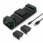 Dual Charging Dock Station with 2 Batteries for Xbox One/S/X Controllers Game Ac