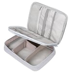 Romon Câbles Organisateur, Sac de Rangement de Câble Etanche, Organisateur de Sac de Câble Universel, pour Chargeur, Banque D'alimentation Portable, Tablette, Câbles, Caméra (Grand, Gris)