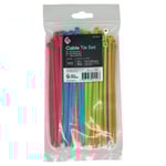 Clas Ohlson Buntband 150 mm långa, 5 olika färger, 100-pack