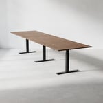Konferensbord Modul - Höj- och sänkbart, Storlek 360 cm, Färg Valnöt, Ben Svart