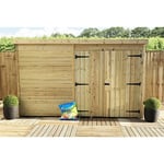 9 x 8 Pressure Treated Pent Garden Shed with Double Doors