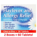 60 Hayfever & Allergy Relief Tablets - Cetirizine Hydrochloride - Skin - Dust