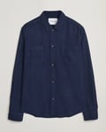 Les Deux Hamilton Viscose/Linen Overshirt Navy