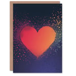 Valentines Day Greeting Card Modern Pixel Love Heart No Message Simple Him Her