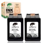 COLORETTO Remanufactured Printer Ink Cartridge Replacement for HP 303XL,303 XL to use with with Hp 6220 6230 6232 6234 6252 6255 6258 7120 7130 7132 7134 7155 7158 TANGO TANGO X (2 Black) combo pack