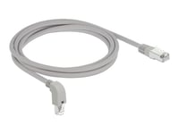 Delock - Patch-Kabel - Rj-45 (Hane) Vinklad Nedåt Till Rj-45 (Hane) Rak - 2 M - S/Ftp - Cat 6A - Startad, Halogenfri - Grå