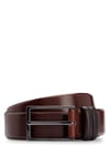 HUGO BOSS Men's Belt, Carmello, Real Leather with Metal Buckle - Medium Brown: : 105 cm