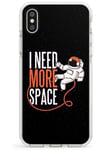 I Need More Space Impact Phone Case for iPhone X/XS, for iPhone 10 | Protective Dual Layer Bumper TPU Silikon Cover Pattern Printed | Quote Funny Space Astronaut Humour