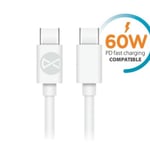 2m Snabbladdning 60W USB-C To USB-C PD kabel Samsung, iPhone15/16 Vit