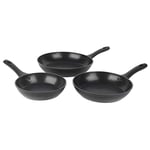 Salter BW08773 Geo Hex 3 Piece Frying Pan Set, Diamond-Effect Non-Stick, Advanced Hi-Low Technology Reduces Burning, Induction Hob Suitable, Safe, Lightweight, Forged Aluminium, 20/24/28 cm
