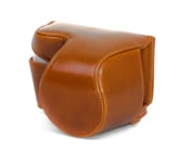 Camera Bag Case for Sony NEX A5000 / A5100 Faux Leather Brown Bag CC1301d