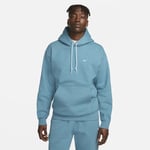 Nike Solo Swoosh Fleece Pullover Hoodie Sz L Blue/White DX1355 Box A