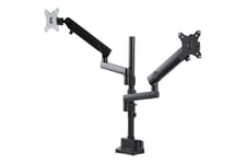 StarTech.com Desk Mount Dual Monitor Arm, Full Motion Monitor Mount for 2x VESA Displays up to 32" (up to 17lb/8kg), Ergonomic Vertical Stackable Arms, Articulating, Height Adjustable - Pole Mount