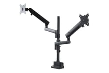 StarTech.com Skrivbordsmonterad arm med dubbla skärmar, Full Motion Monitor-fäste för 2x VESA-skärmar upp till 32&quot; (upp till 17lb/8kg), Ergonomiska vertikala staplingsbara armar, ledad, justerbar i höjdled - stolpfäste