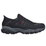 Skechers Men's Black Charcoal Low Top Sneaker Shoes Footwear Walk Running Clo