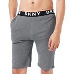 DKNY Loungewear Dkny Men's Lounge Shorts, Designer Loungewear With Branded Waistband - 100% Cotton, Soft and Comfort Short, Grey, S UK