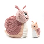 Les Déglingos - PTITPOTOS - Speedou l’Escargot Maman bébé – Peluche Toute Douce – Idéal Cadeau Naissance - Rose – 22 cm