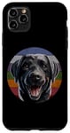 Coque pour iPhone 11 Pro Max Labrador retriever vintage noir rétro chien de laboratoire noir maman papa