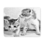 Two Little Sweet Cats Rectangle Non Slip Rubber Mousepad, Gaming Mouse Pad Mouse Mat for Office Home Woman Man Employee Boss Work