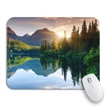 Gaming Mouse Pad Mountain Lake in National Park High Tatra Strbske Pleso Nonslip Rubber Backing Computer Mousepad for Notebooks Mouse Mats