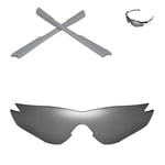 Walleva Titanium Polarized Replacement Lenses And Grey Earsocks for Oakley M2