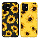 Yoedge 2 Pack Phone Case for OPPO Reno5 Z / A94 5G / F19 Pro+ 5G, Shockproof Soft TPU Silicone Phone Case with Cute Pattern, Bumper Back Cover Compatible with OPPO A94 5G 6.43 inch, Sunflower 1