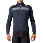 Castelli Puro 3 Long Sleeve Cycling Jersey - Savile Blue / Silver Reflex Small Blue/Silver