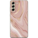 Samsung Galaxy S21 FE 5G Genomskinligt Skal Marmor Rosa