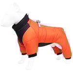 Pet Dog Jacka Quilted Puffed Coat Valp Hund Varma Vinterkläder Utomhus Color Block Väst Orange 3XL