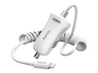 Hama Essential Line "Lightning" - Strömadapter För Bil - 12 Watt - 2.4 A - Ultra Fast Charge (Lightning) - Vit