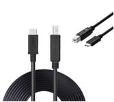 USB Type C to USB Type B Data Cable for Ion IT45 Vinyl Motion Suitcase Turntable