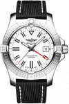 Breitling A32397101A1X1 Avenger Automatic Gmt 43 Valkoinen/Nahka Ø43 mm