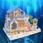 JZH Dollhouse Miniature with Furniture,DIY Wooden Doll House Kit Plus LED And Music Box,1:24 Scale Creative Room Model To Build- Creative Gift for Lovers And Friends