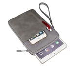 Hosoncovy PU Leather Double Layer Carrying Case Travel Case Storage Bag Protective Case Sleeve with Strap for 10.8 Inch Tablet/Ipad /Ipad Pro /Ipad Air/Ipad Mini/Kindle and Smart Pencil (Dark Grey)