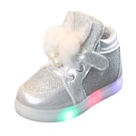 HOMEBABY Toddler Kids Flower Zip Light Up Trainers Baby Girls Boy Crystal Boots Running LED Luminous Shoes Sneakers Unisex Halloween Christmas Gift