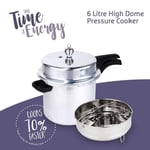 Pressure Cooker Large 6 Litre Aluminium, Safe & Fast Healthy Cooking
