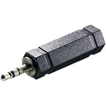 Speaka Professional SP-7869824 Jack Audio Adaptor [1x Jack Plug 3.5 mm - 1x Jack Socket 6.35 mm] Black