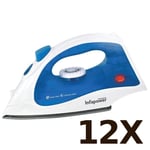 12X Infapower X601 Dry Steam Iron Teflon Coated Soleplate Non Stick Blue 1400W