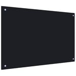 Stänkskydd svart 90x60 cm härdat glas