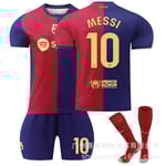 Messi 10 Barcelona 24-25 hemmatröja senaste fotbollströja för vuxna och barn för den nya säsongen 7 Kids 20(110-120cm)