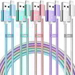 MAIMEITE Câble iPhone Chargeur[1m+2m+3m/Lot de 5] Cable Lightning Certifié MFi iPhone Nylon Tressé Résistant Fil Charge Rapide Compatible avec iPhone 14 13 12 11 Pro Max XS XR X 8 7 7Plus/6/5/SE,iPad