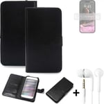 phone Case Wallet Case for Apple iPhone 14 Pro + earphones cell phone black