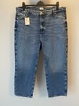 River Island Plus Curve High Rise Waisted Straight Cut Blue Jeans Size 20