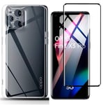 Boleyi For Oppo Find X3 Pro Case With Screen Protector,[2 in 1] TPU Silicone Case + [1 PACK] 9H Tempered Glass Screen Protector For Oppo Find X3 Pro
