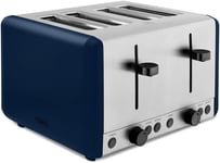 Blue 4 Slice Toaster 1800w Smoked Black Trim Tower Sera Kitchen Variable Brown