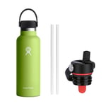 Hydro Flask Standard Mouth Flex Cap + Straw Cap, 532ml (18oz), Seagrass