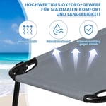 Campsäng campingsäng rymmer upp till 150 kg hopfällbar säng solstol säng camping solstol enkelsäng 191 x 56 x 31cm grå