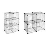 Amazon Basics 6 Cube Wire Storage Shelves - Black & 4 Cube Wire Storage Shelves - Black